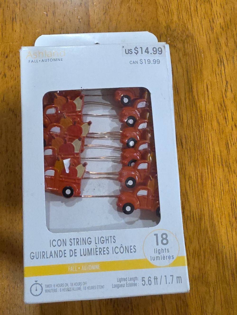 Ashland Fall Red Truck Icon String Lights Indoor Only Use Requires 3AA Batteries